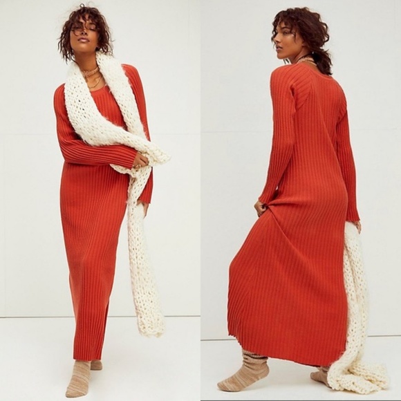 NEW Free People Walk About Maxi Dress Terra Cotta Small - Picture 1 of 16